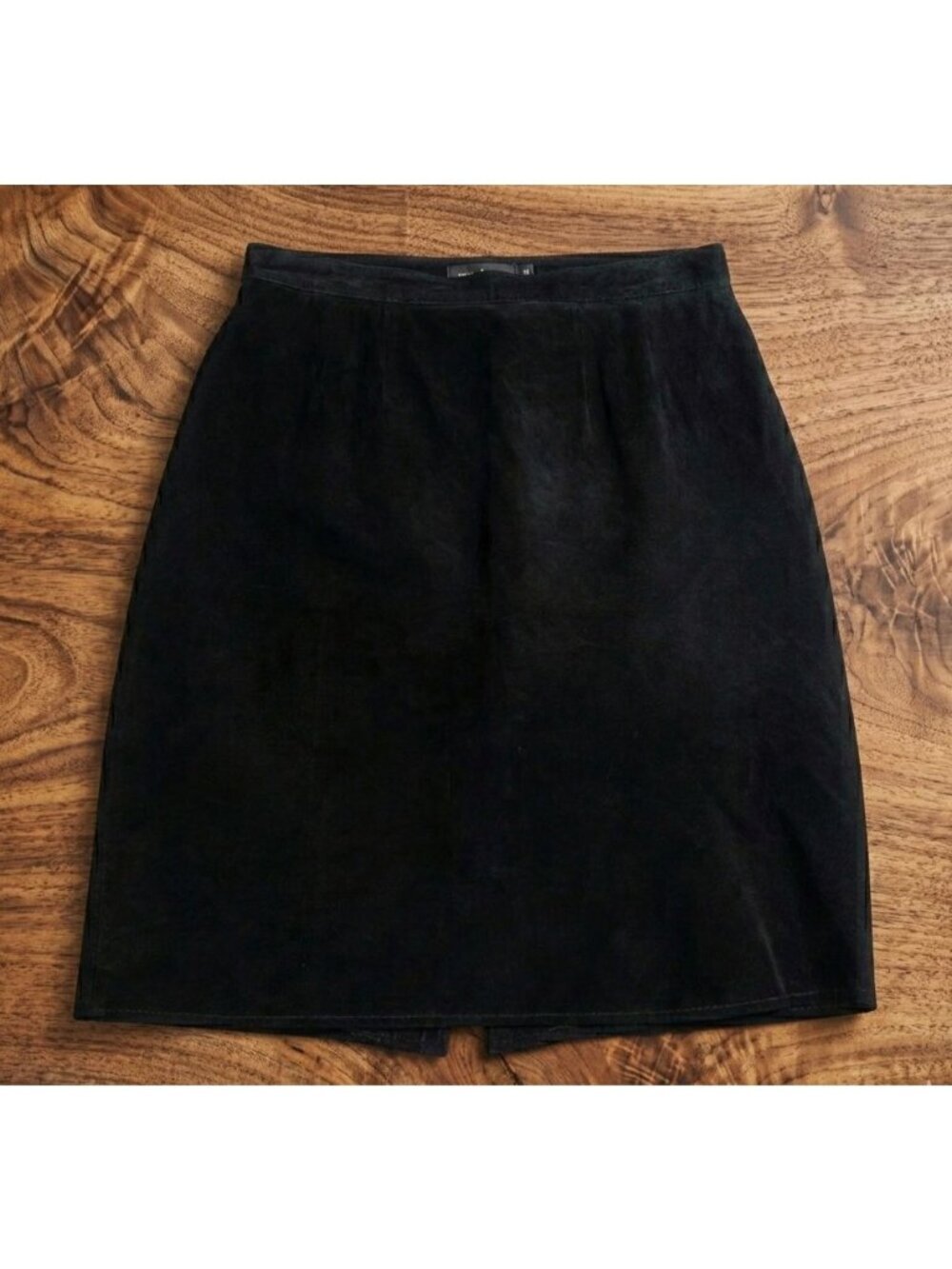 Vintage Women's - Cedars Black Suede Skirt, Size 10